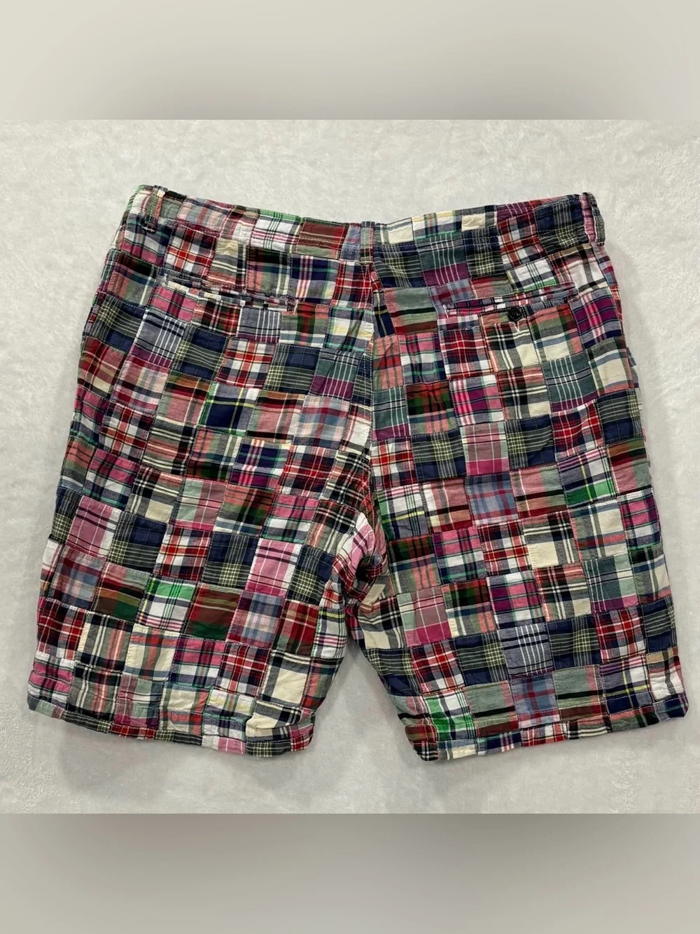J Crew Y2K Field Short Madras Patchwork Shorts Men's size 36